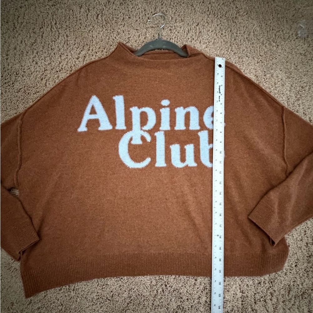 New small Anthropologie pilcro Alani cashmere sweater tan alpine club snow ski - Picture 13 of 16